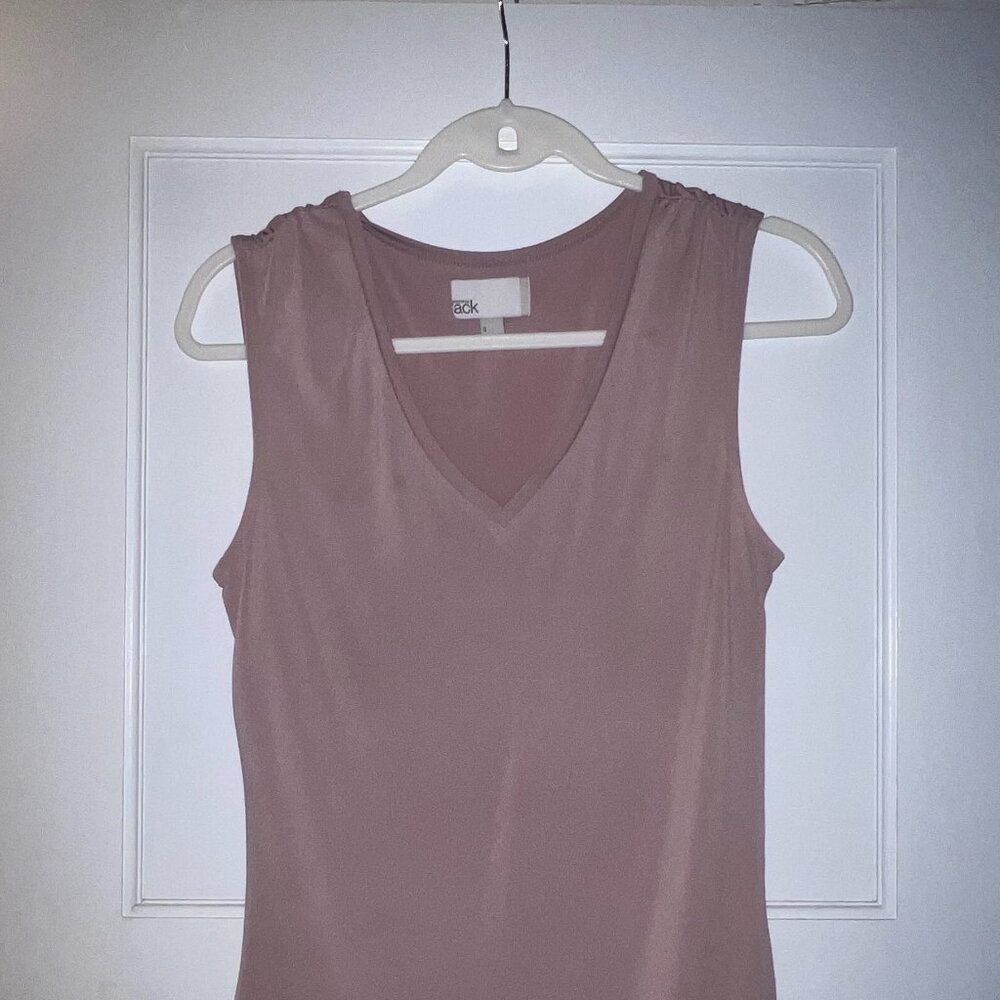 Nude/blush sleeveless blouse